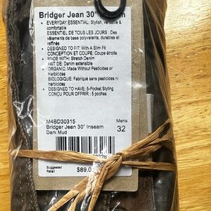 Prana Bridger Jean - Dark Mud 32x30 BRAND NEW/ UNOPENED